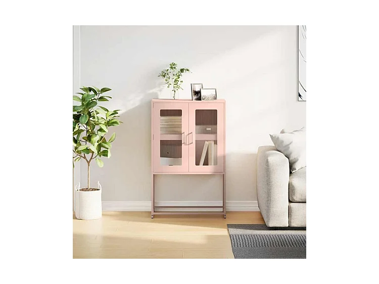 Buffet haut rose 68x39x107 acier
