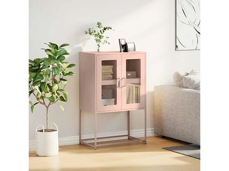 Buffet haut rose 68x39x107 acier