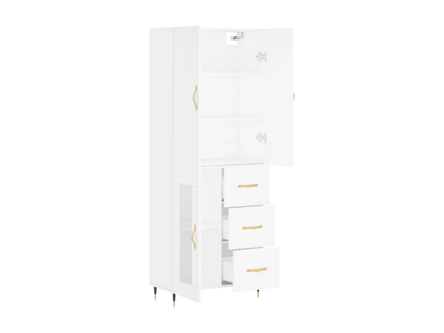 Buffet haut Blanc 69,5x34x180 Bois d'ingénierie