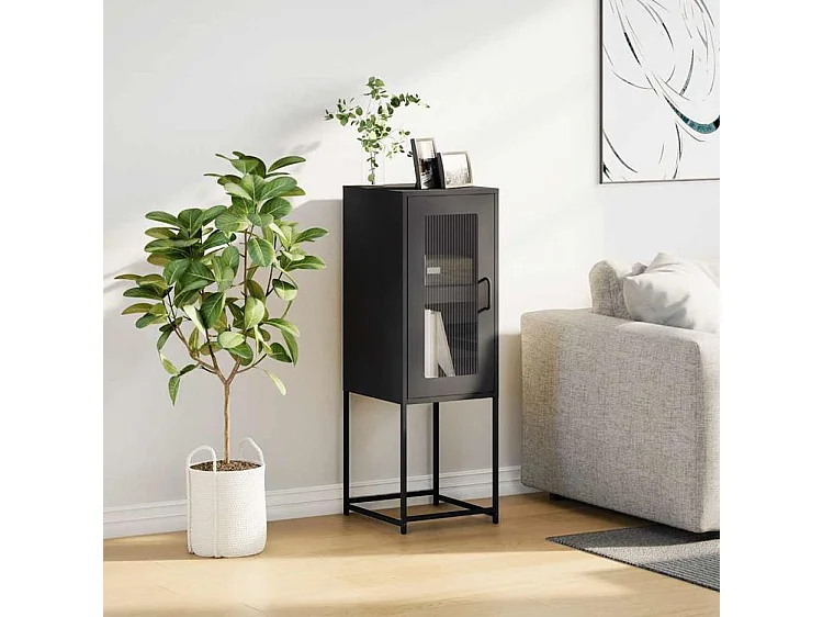 Buffet noir 36x39x107 acier laminé à froid