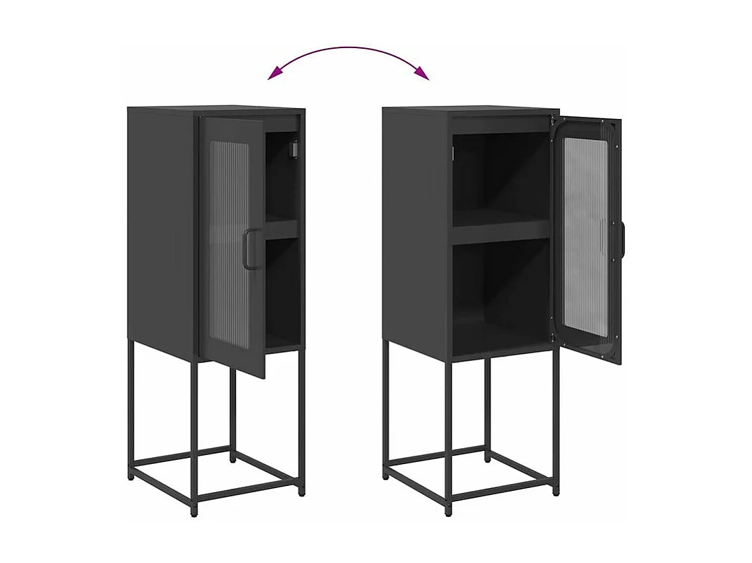 Buffet noir 36x39x107 acier laminé à froid