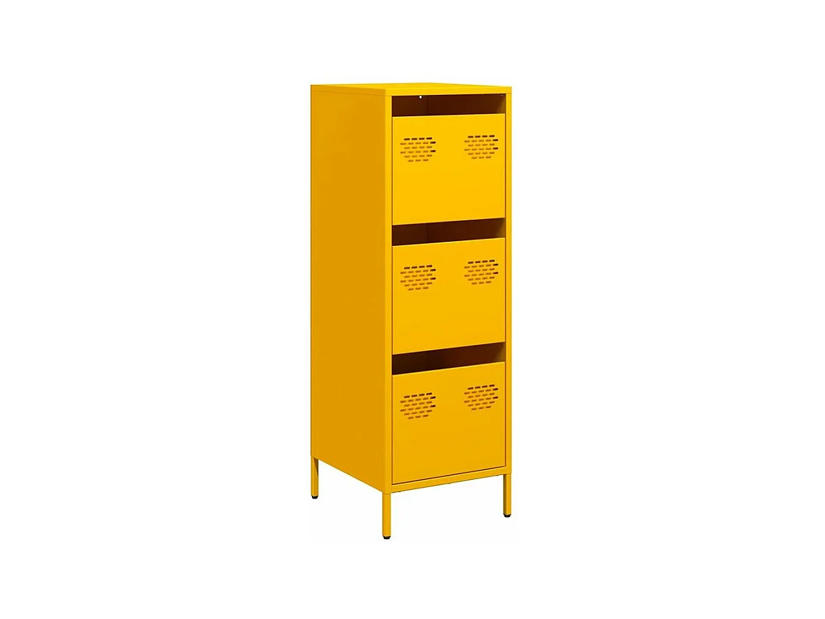 Buffet haut jaune moutarde 39x35x103,5 acier