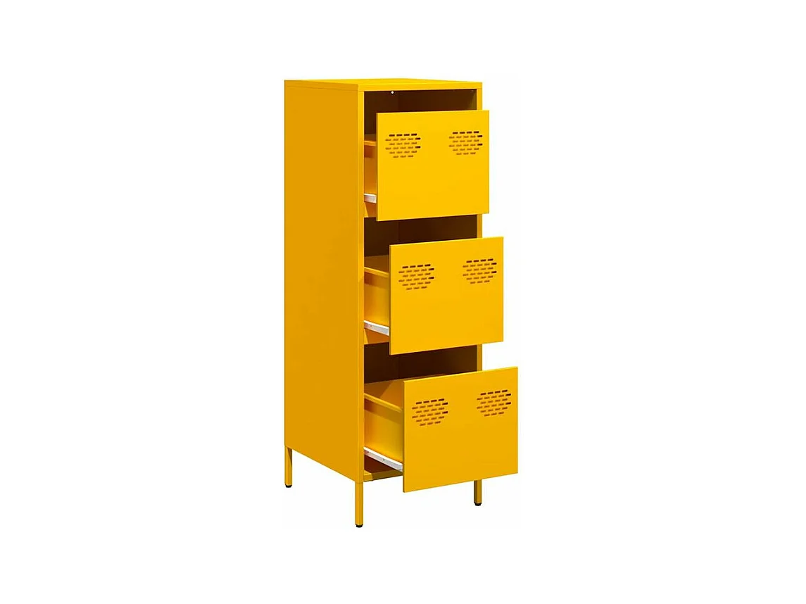 Buffet haut jaune moutarde 39x35x103,5 acier