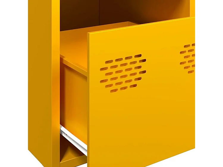 Buffet haut jaune moutarde 39x35x103,5 acier