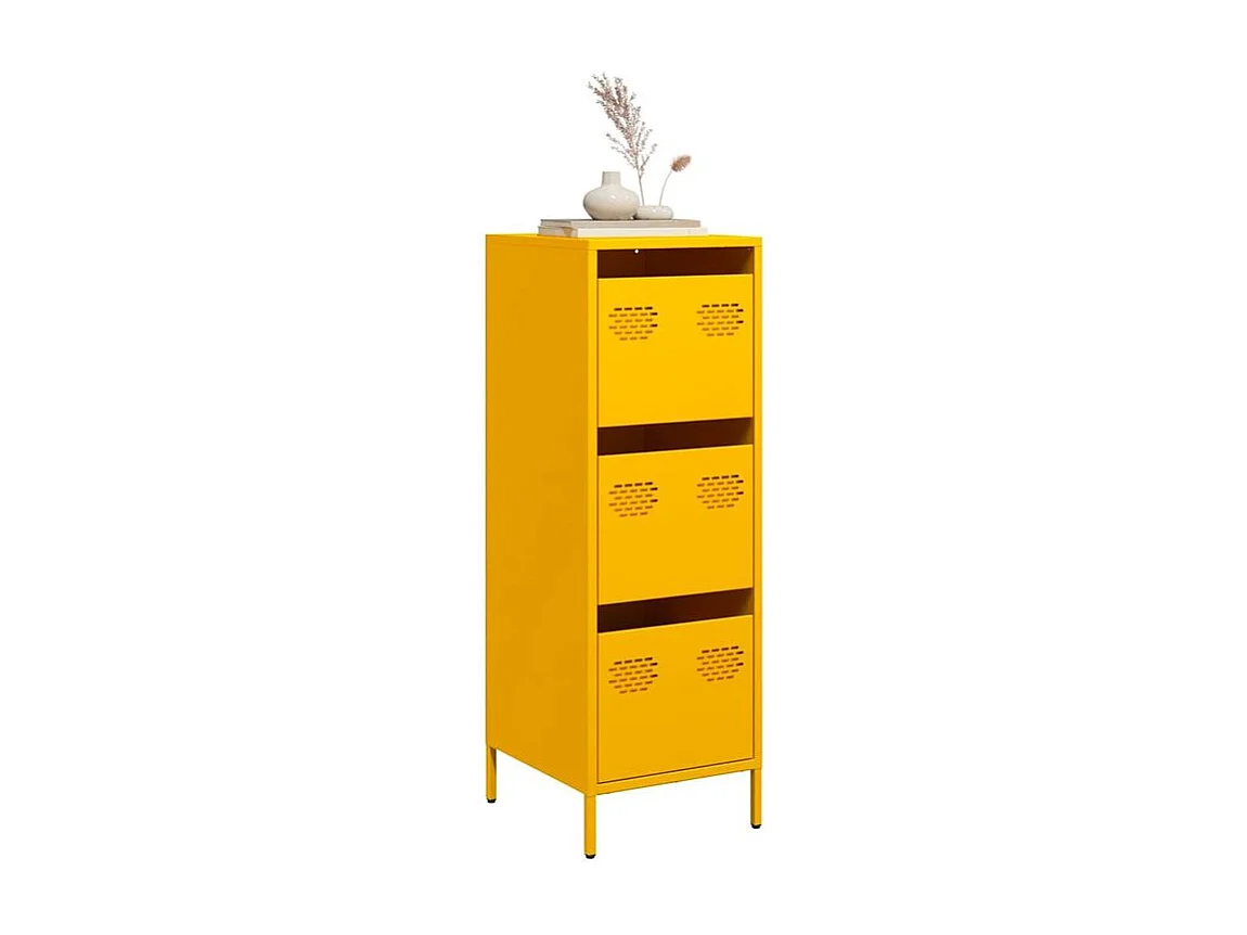 Buffet haut jaune moutarde 39x35x103,5 acier