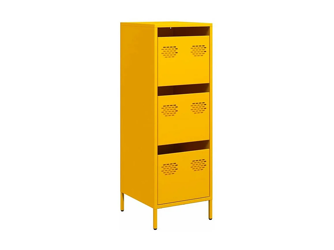 Buffet haut jaune moutarde 39x35x103,5 acier