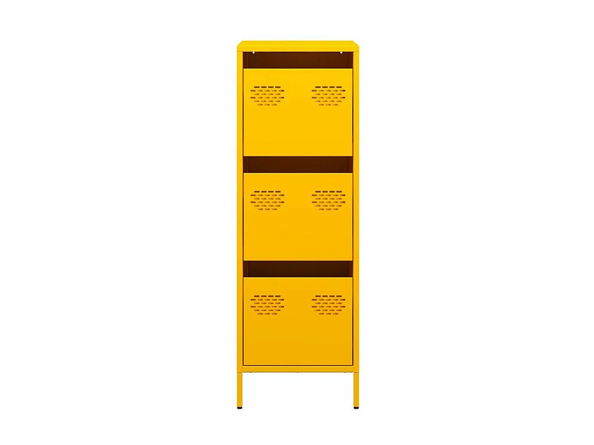 Buffet haut jaune moutarde 39x35x103,5 acier