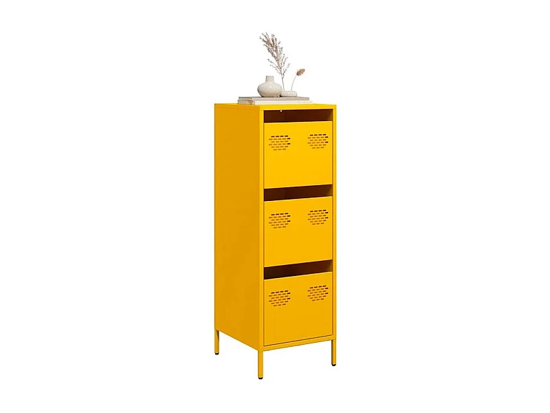 Buffet haut jaune moutarde 39x35x103,5 acier