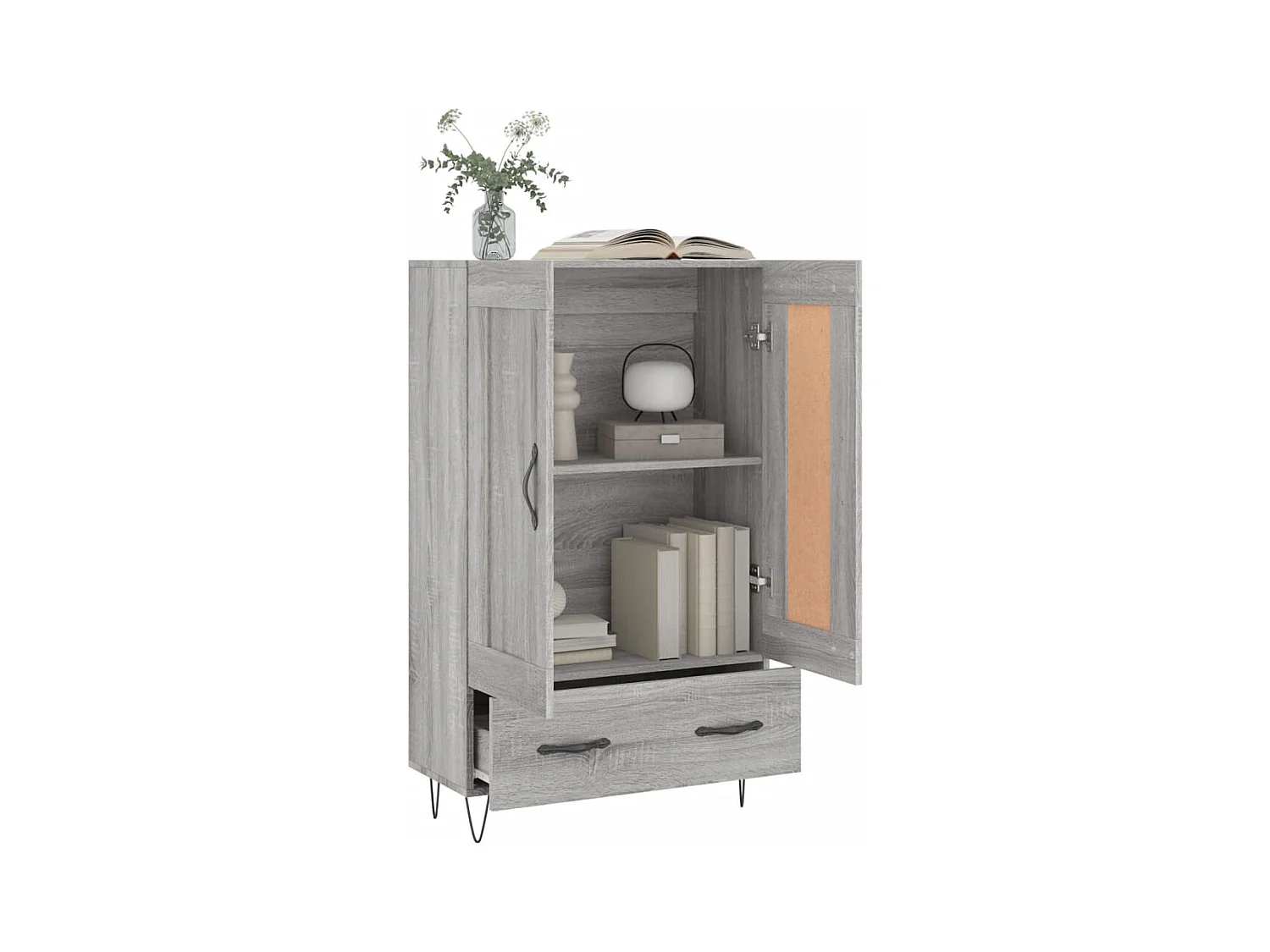 Buffet haut sonoma gris 69,5x31x115 bois d'ingénierie