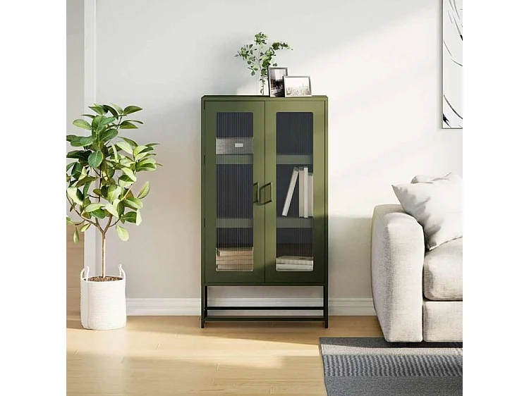 Buffet haut vert olive 68x39x123 acier