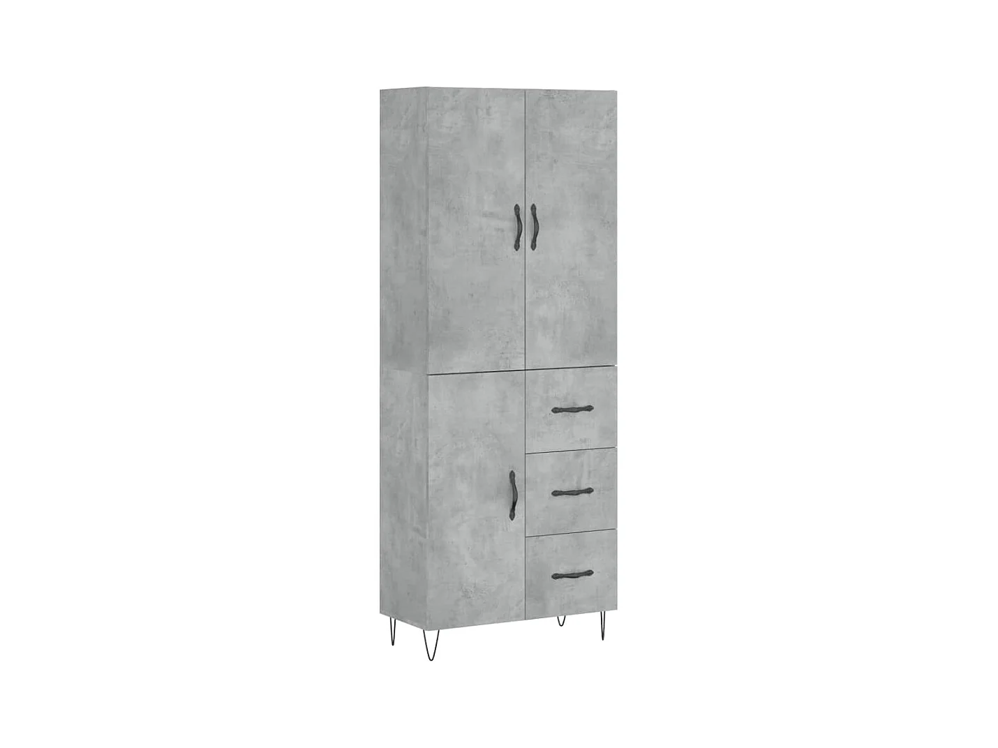 Buffet haut Gris béton 69,5x34x180 Bois d'ingénierie