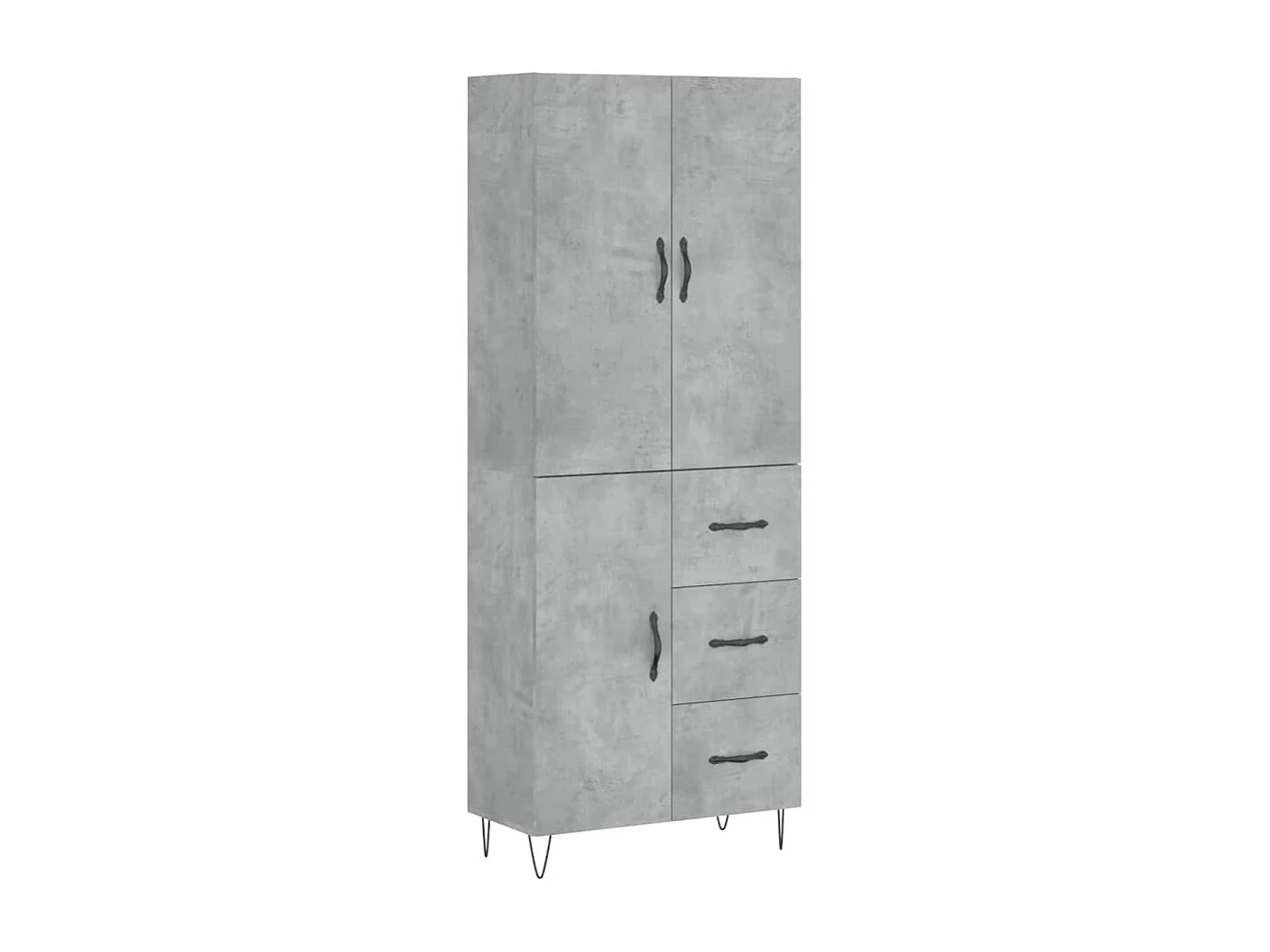 Buffet haut Gris béton 69,5x34x180 Bois d'ingénierie