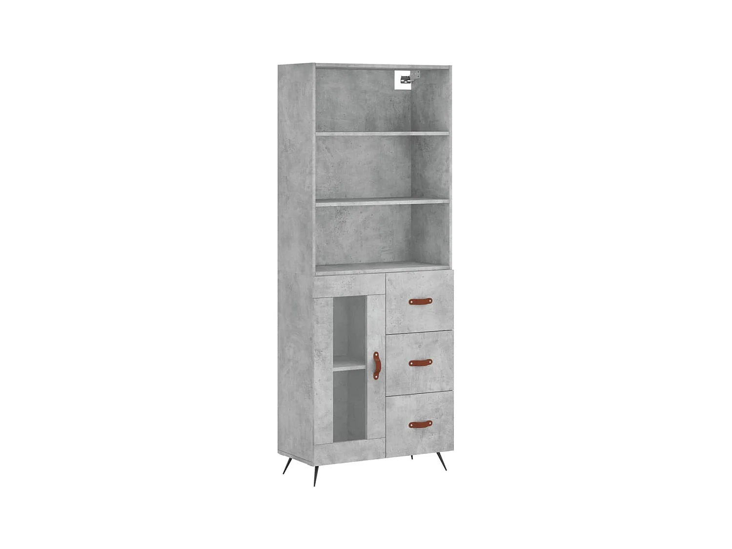 Buffet haut Gris béton 69,5x34x180 Bois d'ingénierie