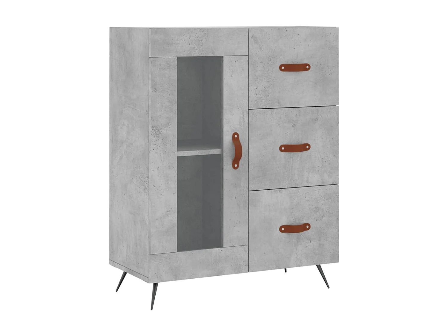 Buffet haut Gris béton 69,5x34x180 Bois d'ingénierie