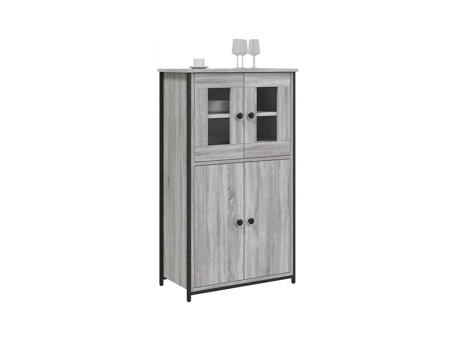 Buffet haut sonoma gris 62x32x106,5 bois d'ingénierie