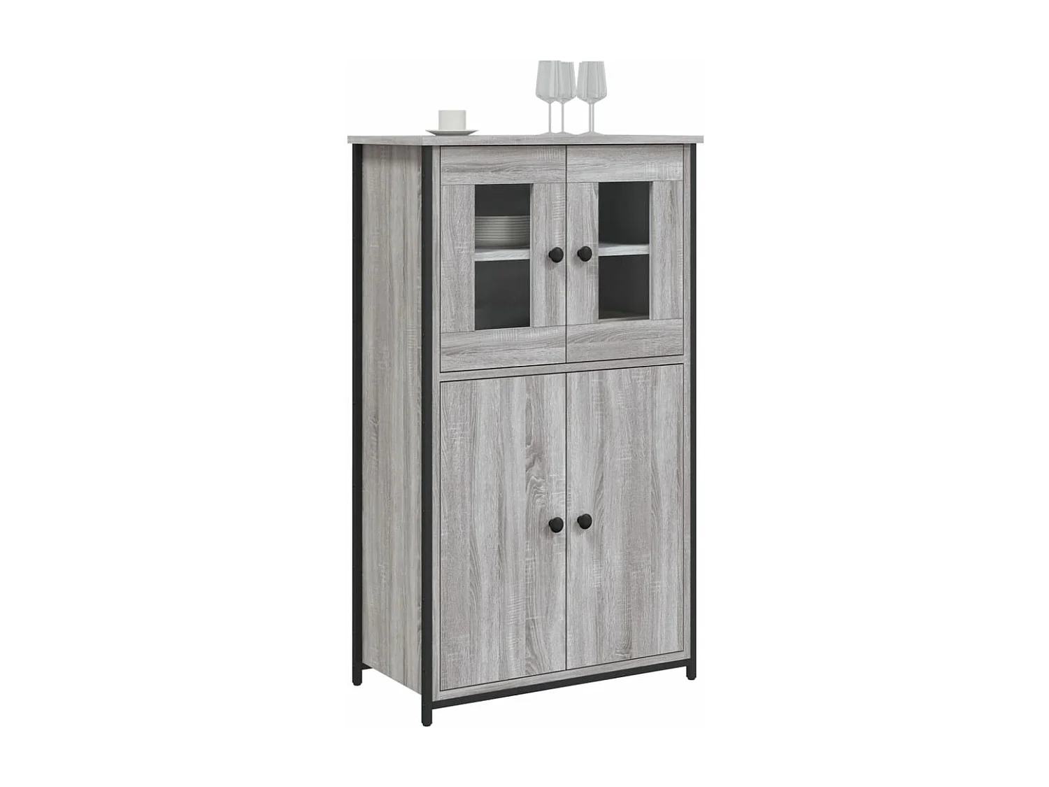 Buffet haut sonoma gris 62x32x106,5 bois d'ingénierie