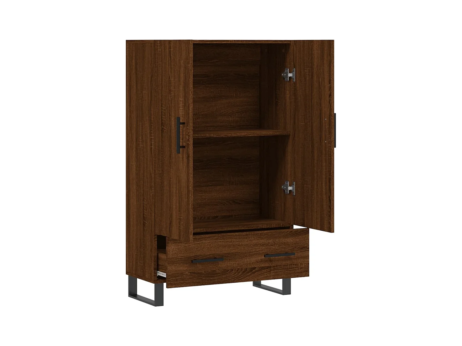 Buffet haut chêne marron 69,5x31x115 bois d'ingénierie