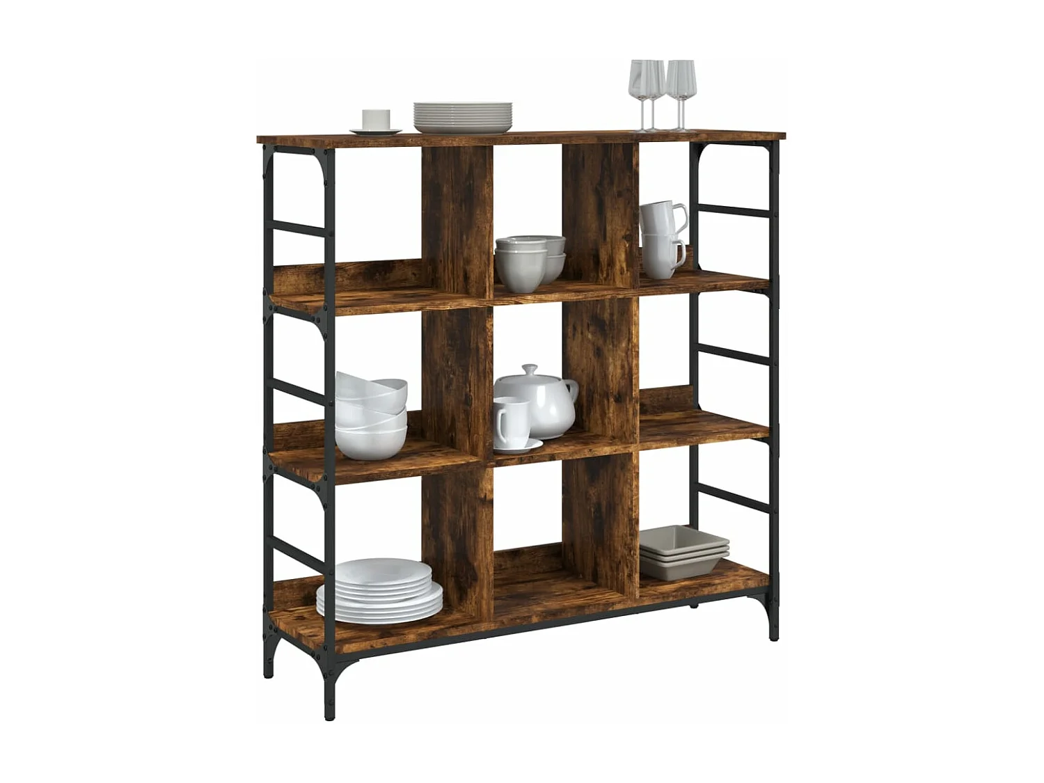 Buffet chêne fumé 102x32x103,5 bois d'ingénierie