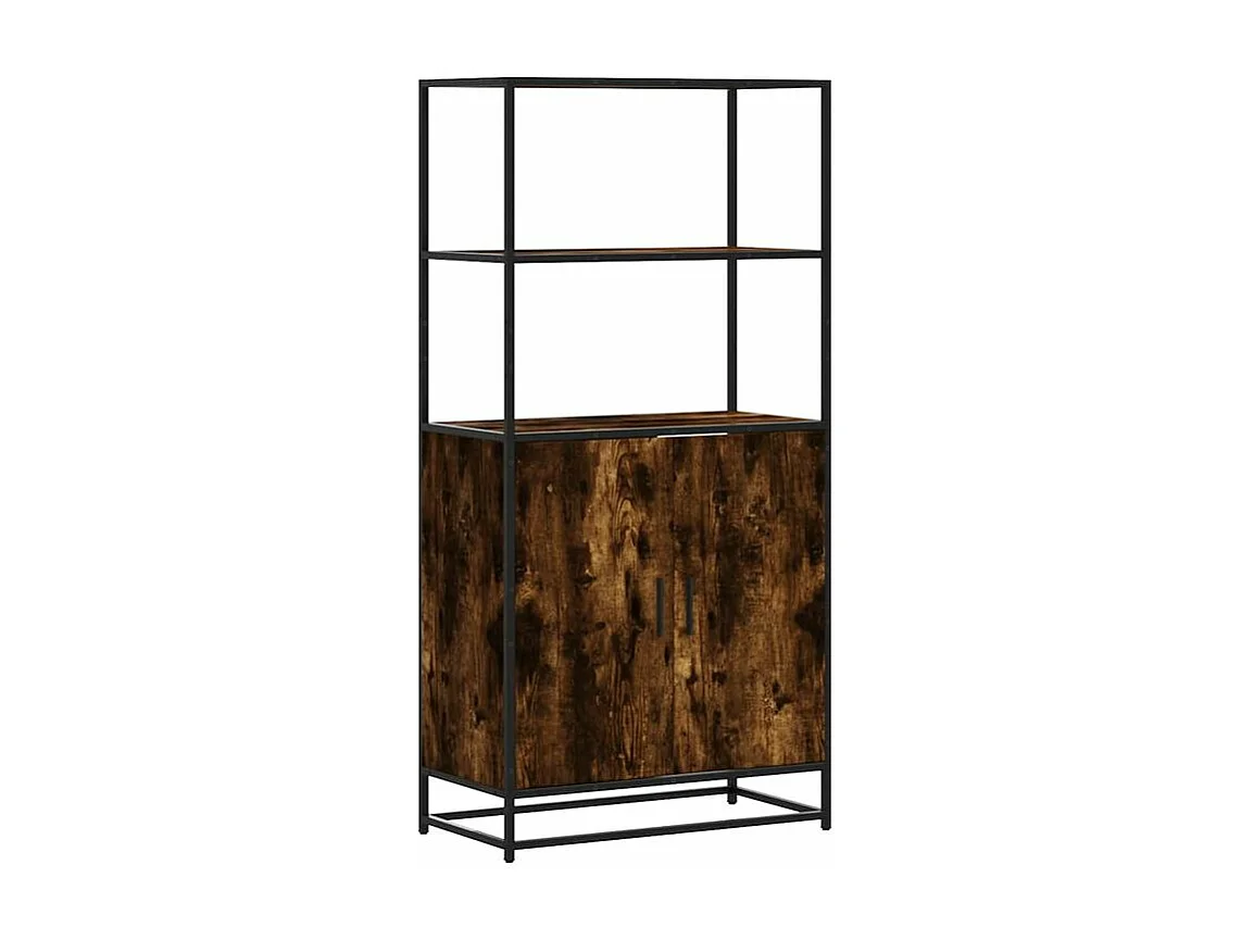 Buffet haut chêne fumé 68x35x139 bois d'ingénierie métal