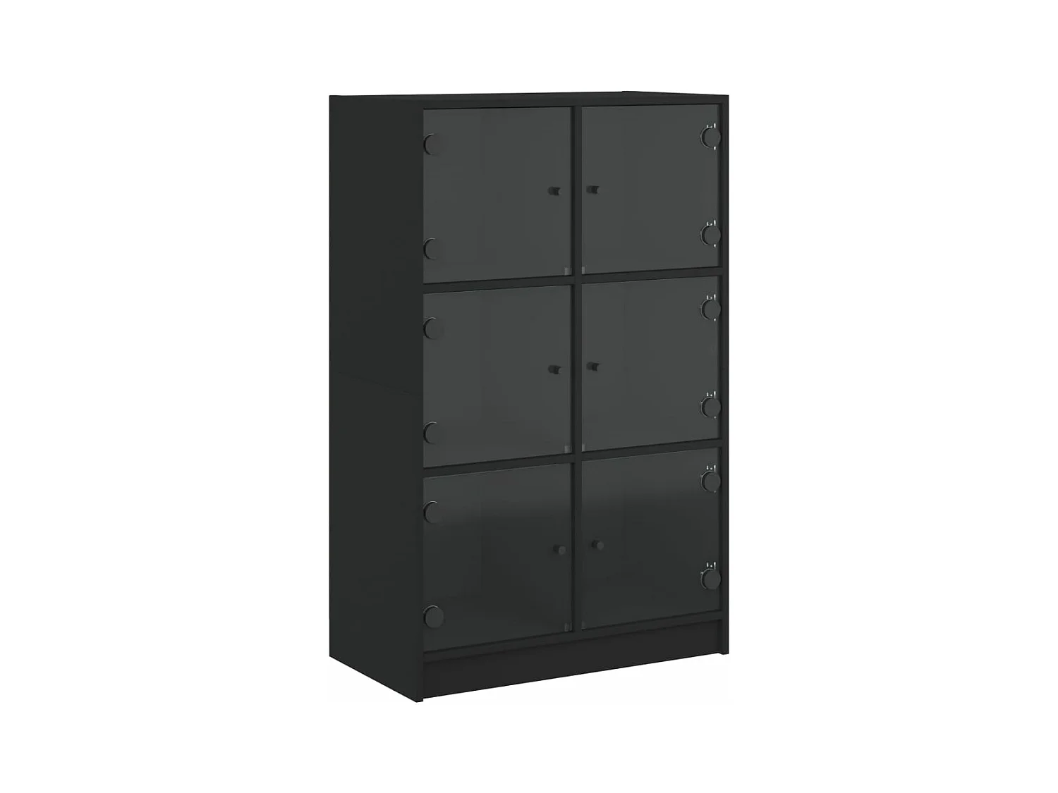 Buffet haut avec portes noir 68x37x109 bois d'ingénierie