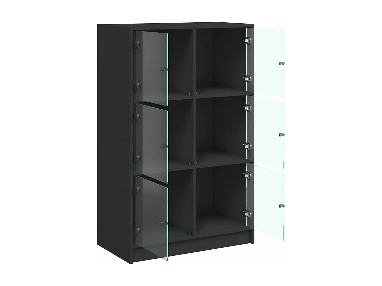 Buffet haut avec portes noir 68x37x109 bois d'ingénierie