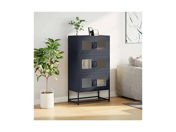 Buffet haut anthracite 68x39x123 acier