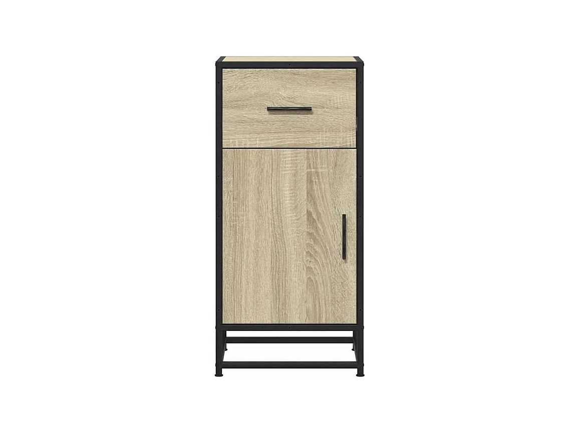 Buffet chêne sonoma 35,5x35x76 bois d'ingénierie et métal