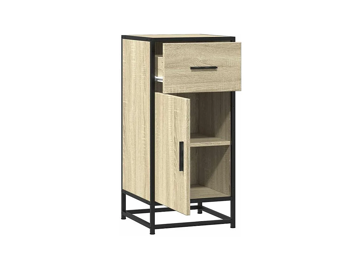 Buffet chêne sonoma 35,5x35x76 bois d'ingénierie et métal