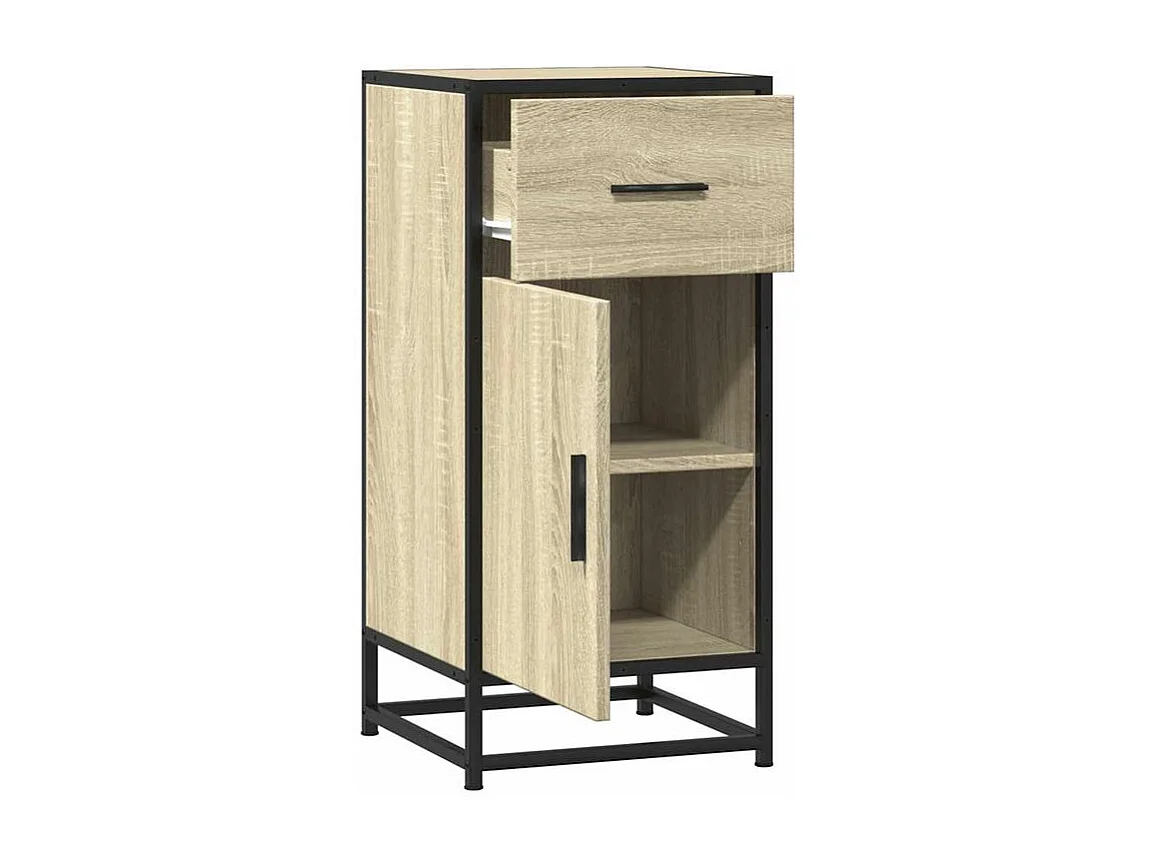Buffet chêne sonoma 35,5x35x76 bois d'ingénierie et métal