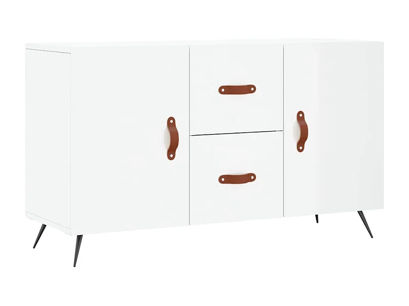 Buffet blanc brillant 100x36x60 bois d'ingénierie