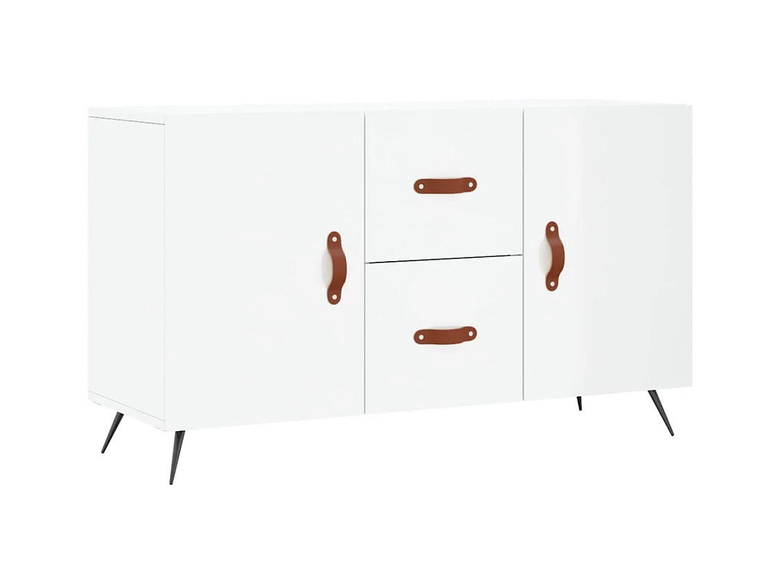 Buffet blanc brillant 100x36x60 bois d'ingénierie