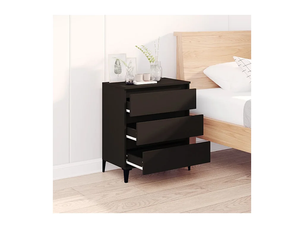 Buffet Noir 60x35x70 Bois d'ingénierie