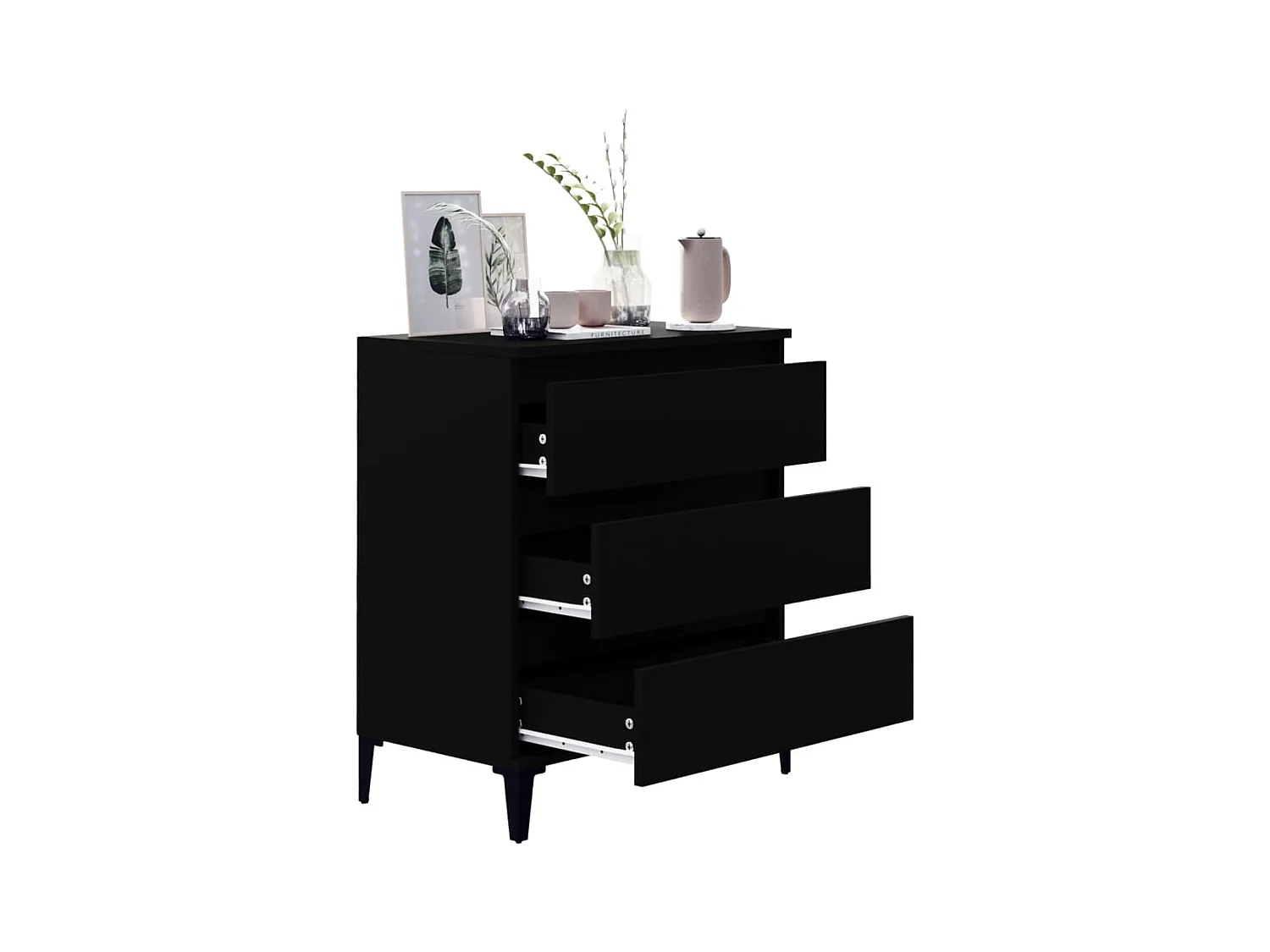 Buffet Noir 60x35x70 Bois d'ingénierie