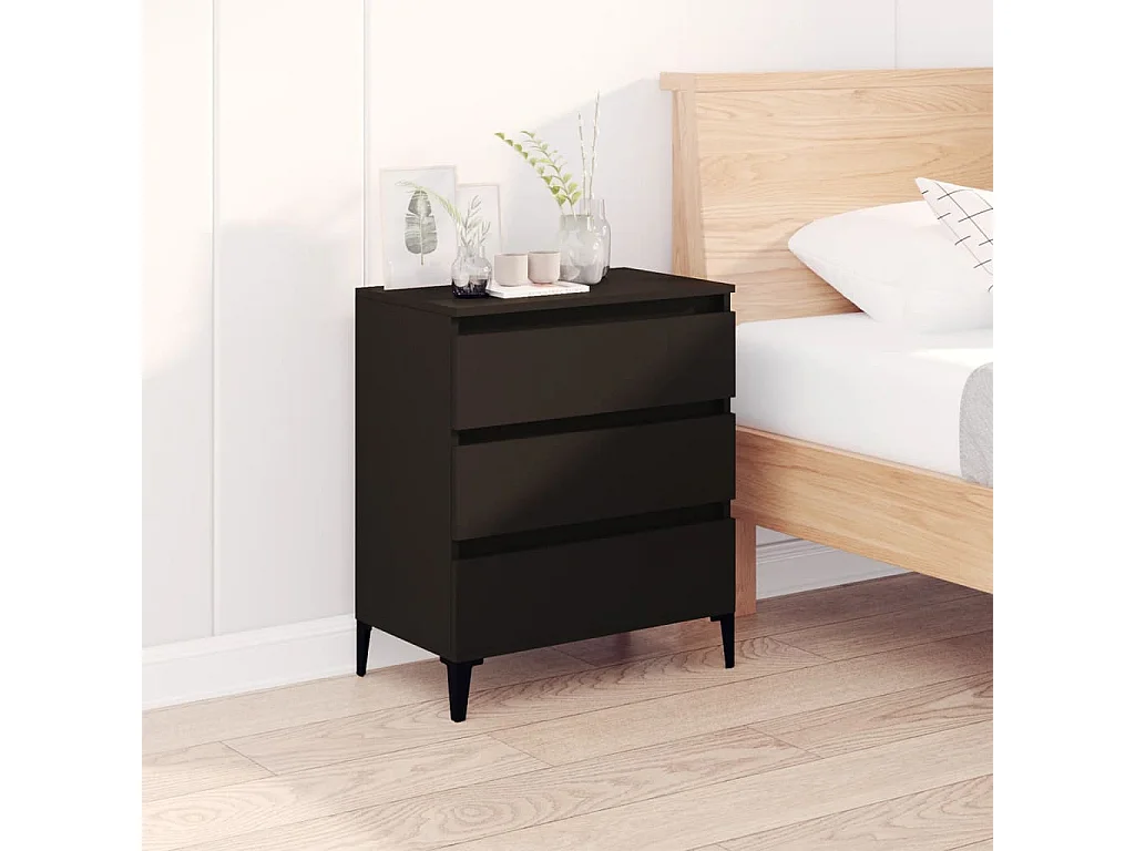 Buffet Noir 60x35x70 Bois d'ingénierie