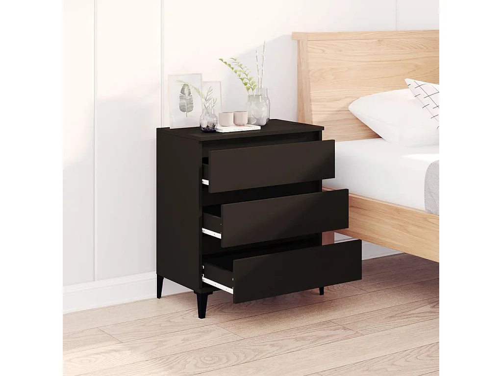 Buffet Noir 60x35x70 Bois d'ingénierie