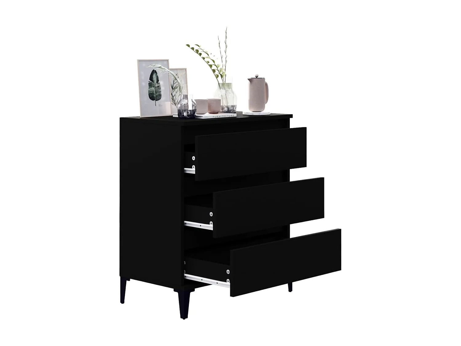 Buffet Noir 60x35x70 Bois d'ingénierie