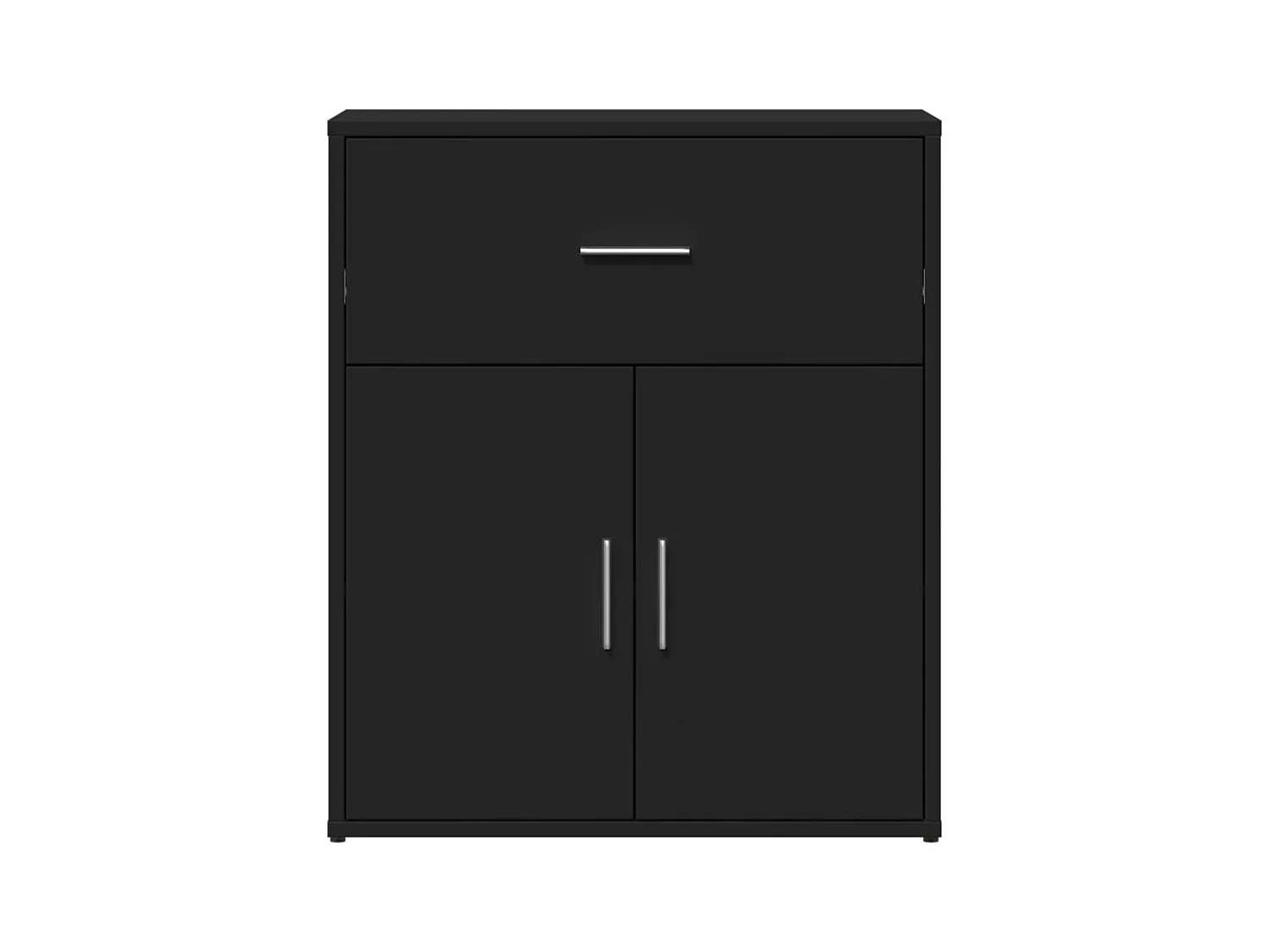 Buffets 2 pcs noir 60x31x70 bois d'ingénierie