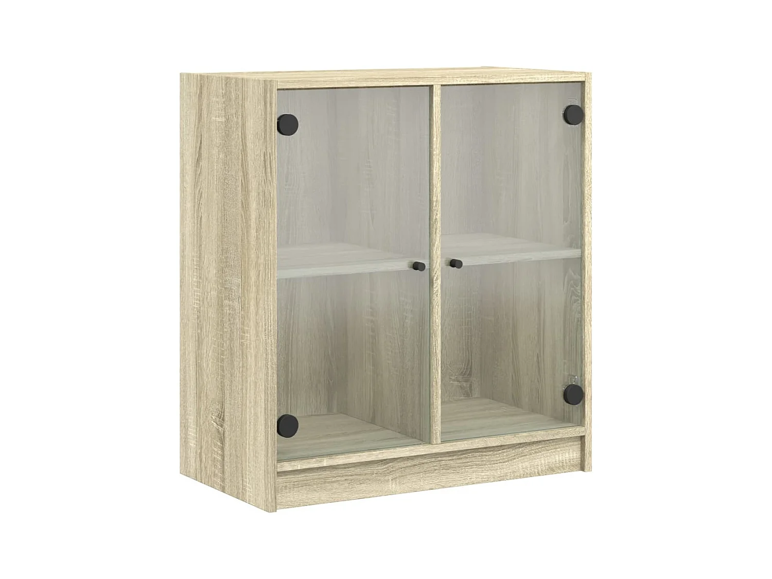 Armoire latérale avec portes en verre chêne sonoma 68x37x75,5