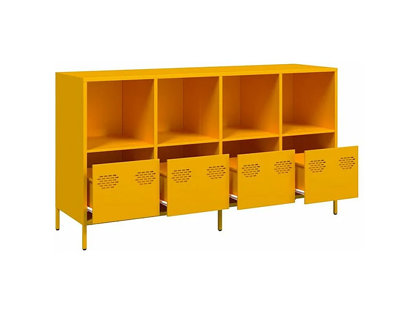 Buffet jaune moutarde 135x39x73,5 acier laminé à froid