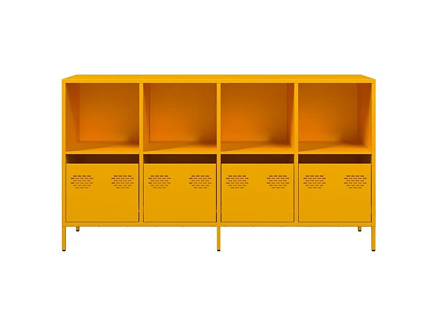 Buffet jaune moutarde 135x39x73,5 acier laminé à froid
