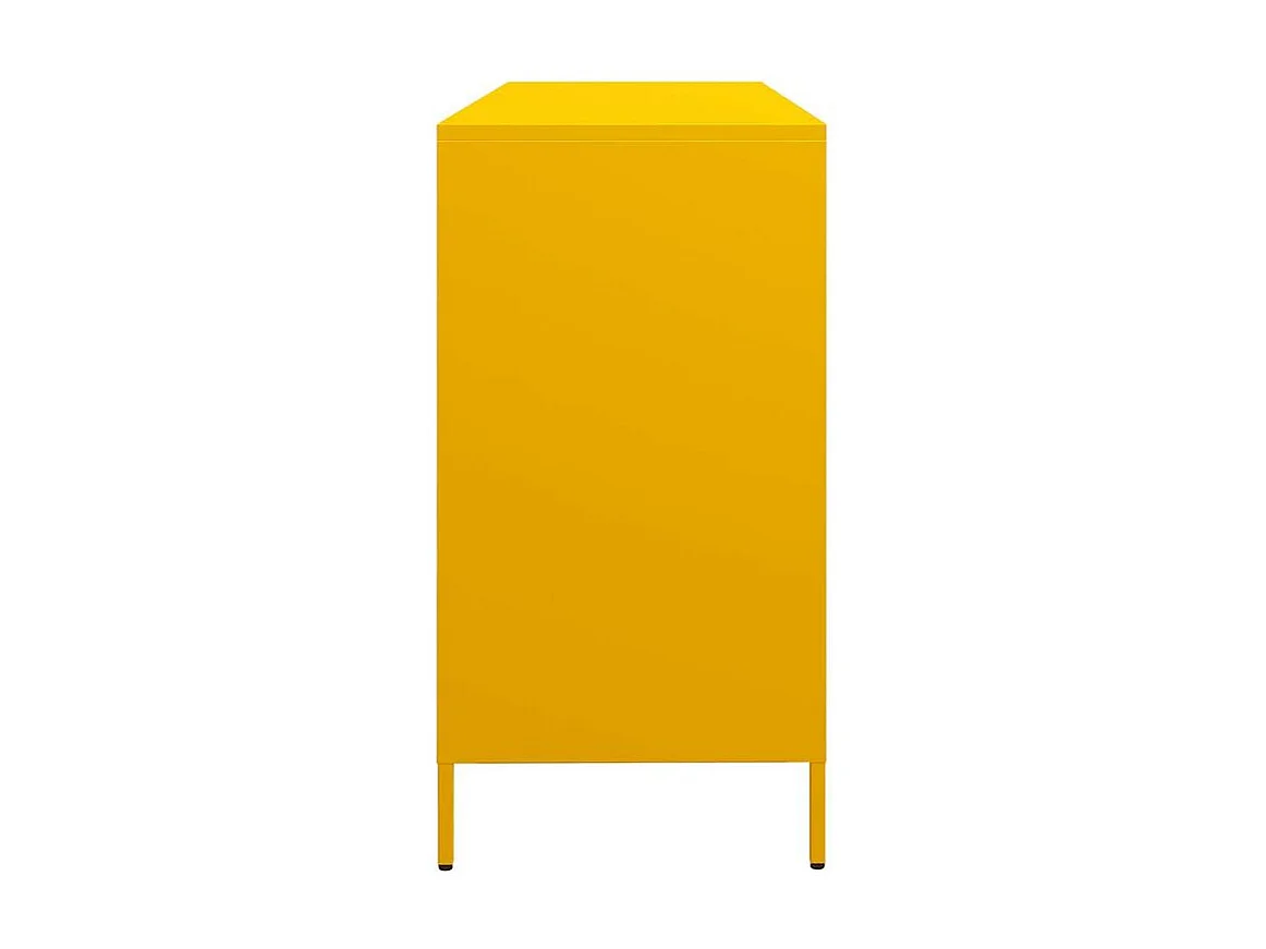 Buffet jaune moutarde 135x39x73,5 acier laminé à froid