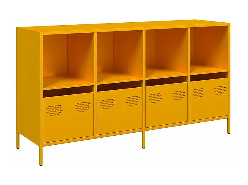 Buffet jaune moutarde 135x39x73,5 acier laminé à froid
