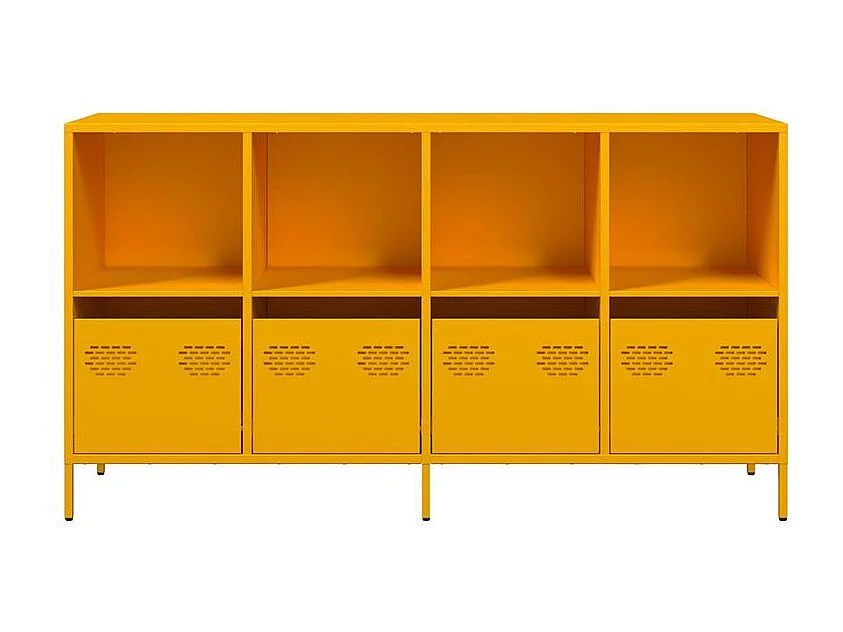 Buffet jaune moutarde 135x39x73,5 acier laminé à froid