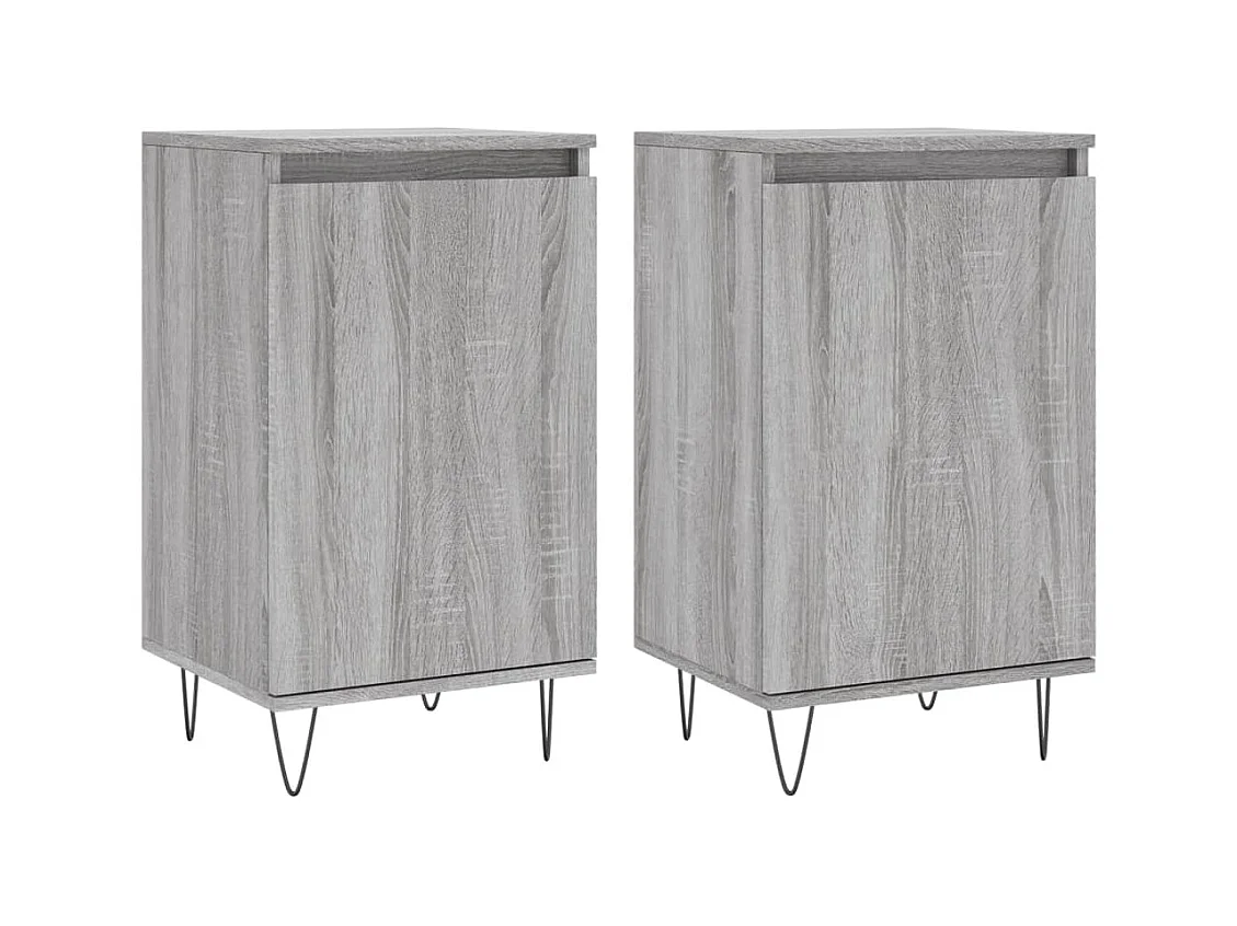 Buffets 2 pcs sonoma gris 40x35x70 bois d'ingénierie