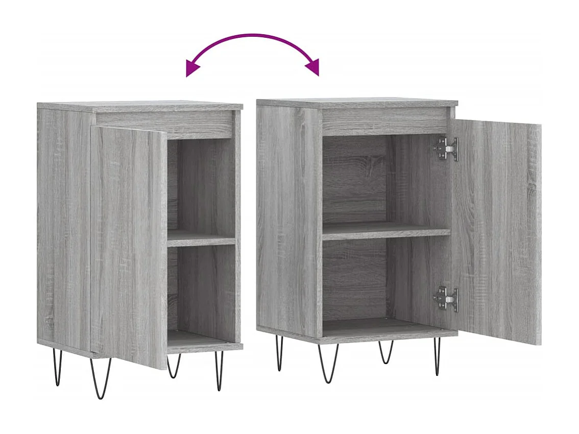 Buffets 2 pcs sonoma gris 40x35x70 bois d'ingénierie