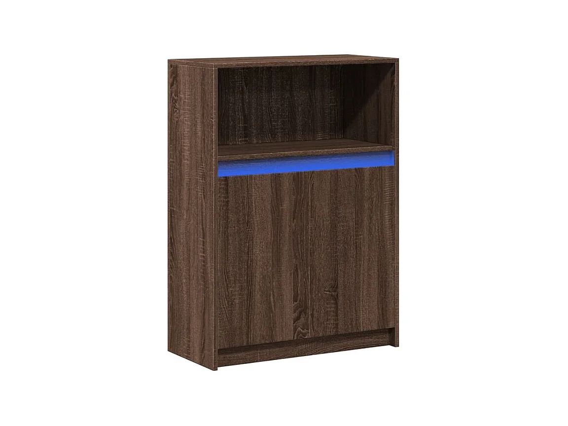 Buffet avec LED chêne marron 72x34x100 bois d'ingénierie