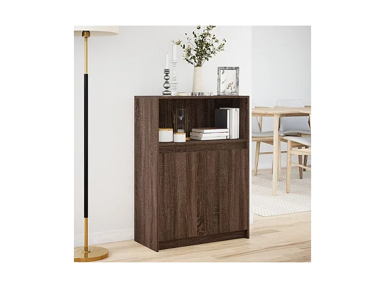 Buffet avec LED chêne marron 72x34x100 bois d'ingénierie