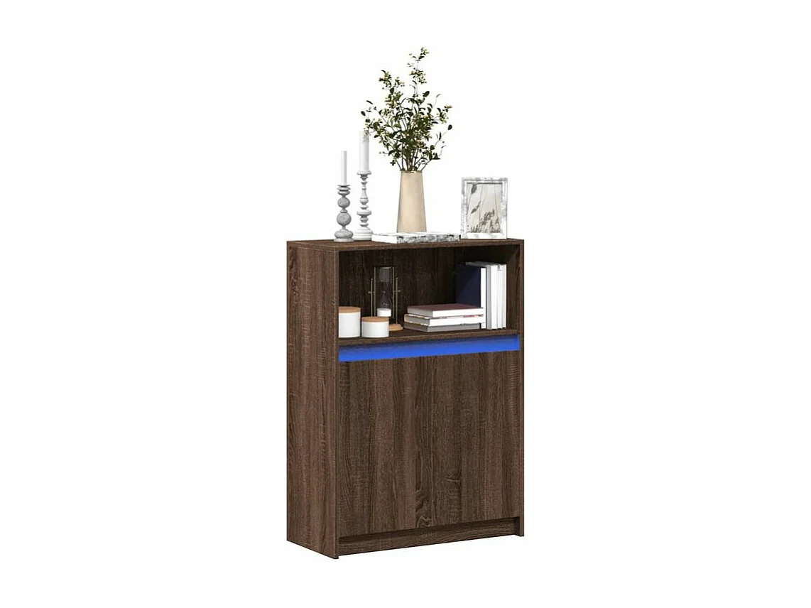 Buffet avec LED chêne marron 72x34x100 bois d'ingénierie
