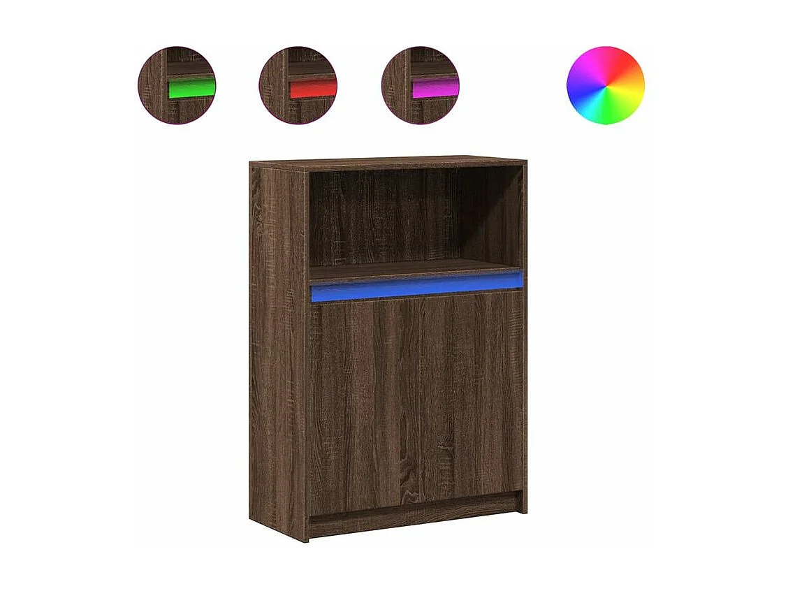 Buffet avec LED chêne marron 72x34x100 bois d'ingénierie
