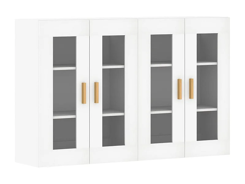 Armoires murales 2 pcs blanc bois d'ingénierie